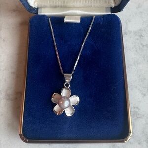 Sterling Silver Flower Pendant Necklace